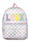 Ümit Çanta Kız Çocuklar İçin Mor Yeşil Renkli Love Baskılı Okul Çantası - 5084 - Deri Love Yazılı