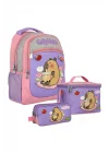 (Kız Çocuk - Mor - Pembe) İlkokul Üçlü Çanta Seti - SETCPB5233A