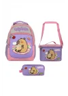 (Kız Çocuk - Mor - Pembe) İlkokul Üçlü Çanta Seti - SETCPB5233A