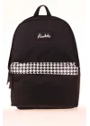 Basic Colors Okul Sırt Çantası Siyah Patern K1628
