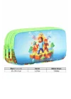 Kids Yeşil Mavi, Craft Temalı, Erkek Çocuk Üç Bölmeli Kalemlik/Kalem Çantası - L8280