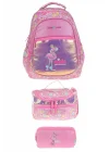 Kids&love 3 Lü Set Aynalı-simli Flamingo Sırt Çantası Ve Beslenme Çantası Ve Kalem Çantası