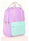 Double Stripe Sırt Çantası Lila K1764 (LİSANSLI)