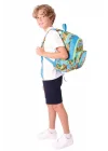 Kids Üç Bölmeli (Mavi Yeşil - Craft Baskılı) Erkek Çocuk Okul ve Günlük Sırt Çantası - L5280
