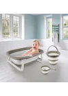 7273 Katlanabilir Üçlü Bebek Banyo Seti Stone Gri