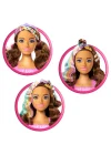 Jfg82 Barbie Saç Tasarımı Büstü - Kahverengi Saçlı