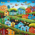 20079 Puzzle 500 Village Tith Butterflies