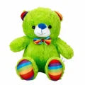 2962 Oturan Kurdeleli Renkli Peluş Ayı 30 Cm -sunman
