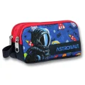 Ümit Çanta Erkek Çocuklar İçin İki Bölmeli Astronot Baskılı Kalemlik - Lacivert Mavi - 5008