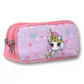 Ümit Çanta Turkuaz Pembe Gökkuşağı Unicorn Desenli Kalem Çantası - Kız Çocuk - 5017