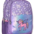 Ümit Çanta Nakışlı Unicorn Kız Çocuk Üç Gözlü Lila Renk Okul Çantası - 5027