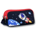 Ümit Çanta Erkek Çocuklar İçin İki Bölmeli Astronot Desenli Kalemlik - Lacivert Kırmızı - 5044