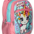 Ümit Çanta Üç Gözlü Kız Çocuk İlkokul Çantası - Bebek Unicorn - Pembe Turkuaz - 5048