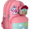 Cennec 5051 (Unicorn - Pembe Yeşil - Kız Çocuk) Okul Çantası - Sevimli Anahtarlık Dahil