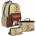 (Erkek Çocuk - Kahverengi - Bej) İlkokul Üçlü Çanta Seti - SETCPB5200A