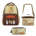 (Erkek Çocuk - Kahverengi - Bej) İlkokul Üçlü Çanta Seti - SETCPB5200A