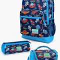 Kids Lacivert Mavi Uzay Desenli 3’lü Okul Çanta Seti SET0123470