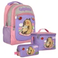(Kız Çocuk - Mor - Pembe) İlkokul Üçlü Çanta Seti - SETCPB5233A