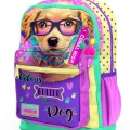 Gözlüklü Köpek Desenli Okul Çantası 23752
