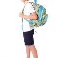 Kids Üç Bölmeli (Mavi Yeşil - Craft Baskılı) Erkek Çocuk Okul ve Günlük Sırt Çantası - L5280