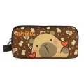 Capybara Erkek Çocuk İki Bölmeli Kalem Çantası - Kahverengi - 5211 Çok Renkli