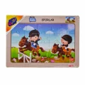 Ony-85-86-87-88 Ahşap Eğitici Puzzle Sporlar -onyıl