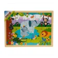 S01002909 Wooden Puzzle Vehıcles Anmals 5 Pcs 2 Ast