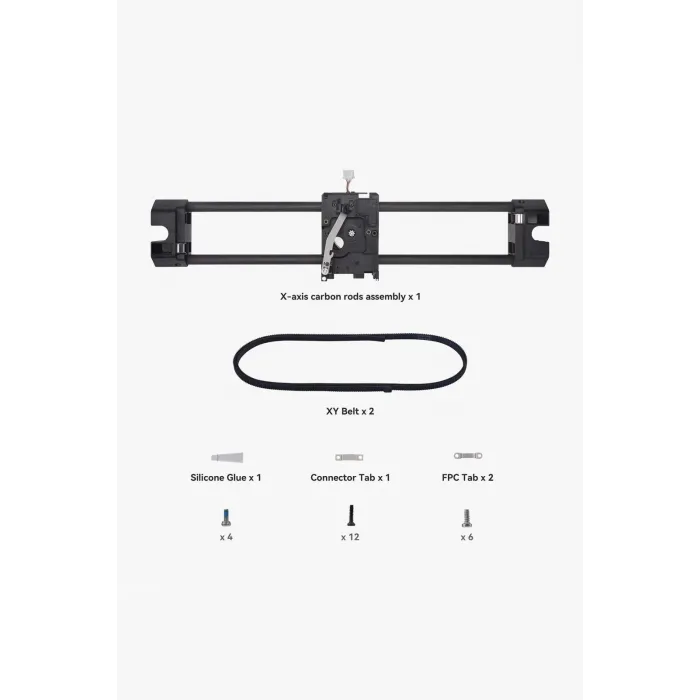 Bambu Lab X Axis Carbon Rods Assembly P1P-PFS-X1C-X1-X1E