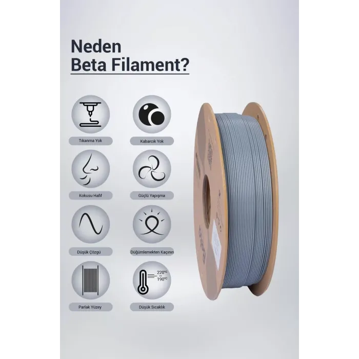 Beta ABS+ Filament Grey