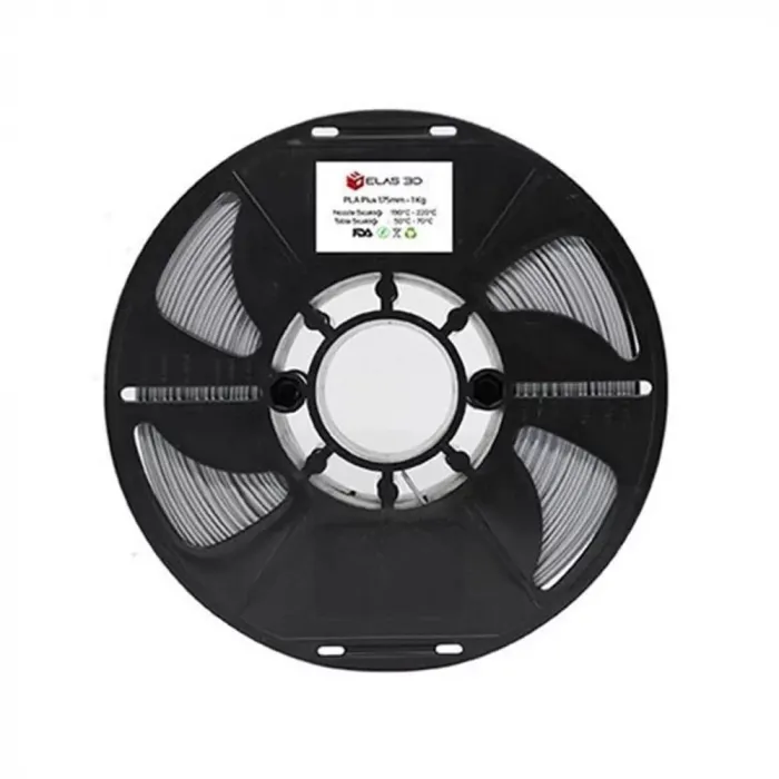 Elas 1.75mm Gümüş Gri Pla Plus Filament