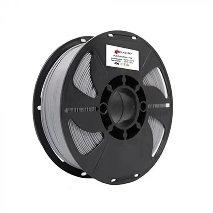 Elas 1.75mm Gümüş Gri Pla Plus Filament
