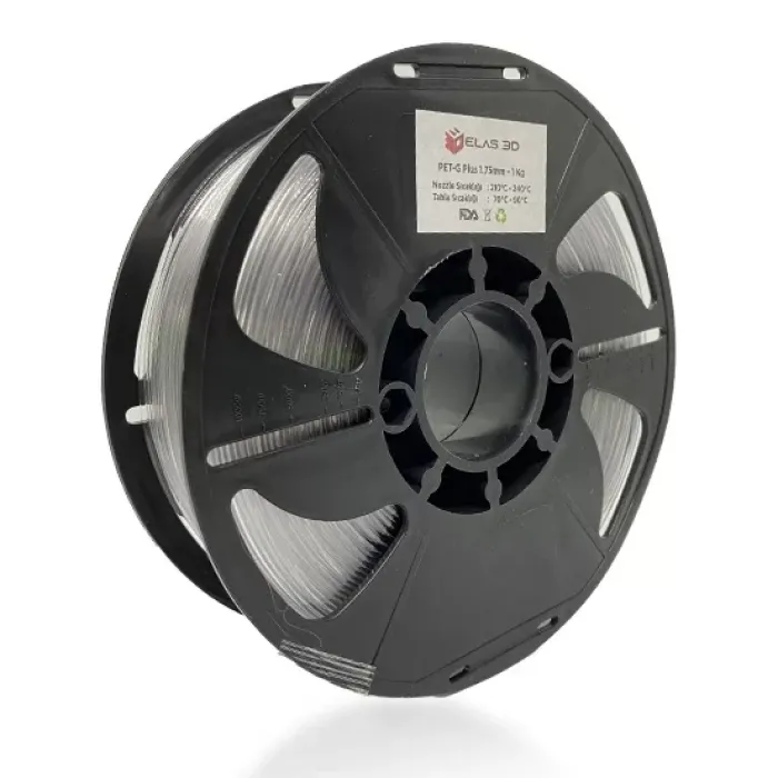 Elas 1.75mm Şeffaf PET-G PLUS Filament 1Kg