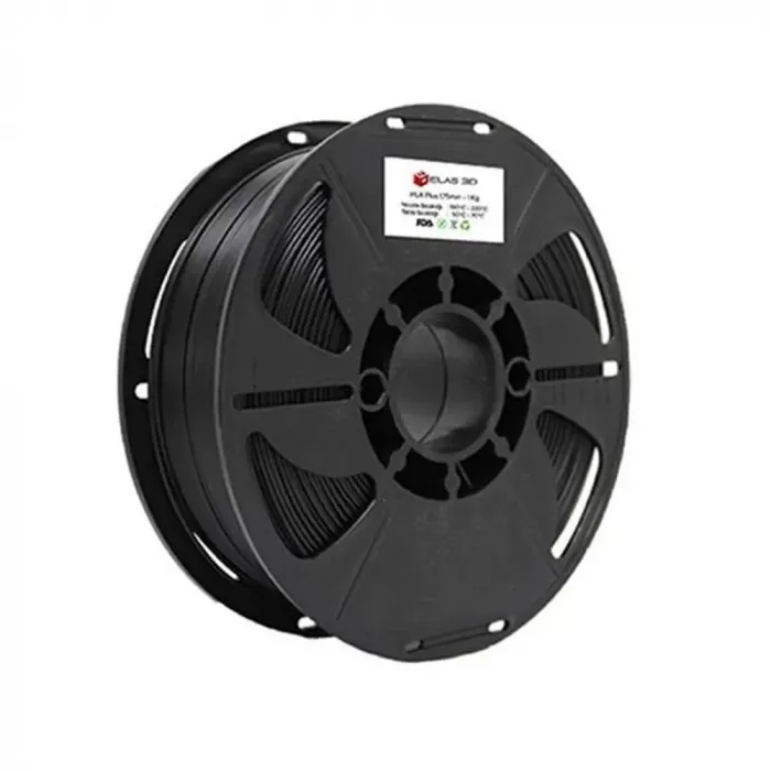 Elas 1.75mm Siyah Pla Plus Filament