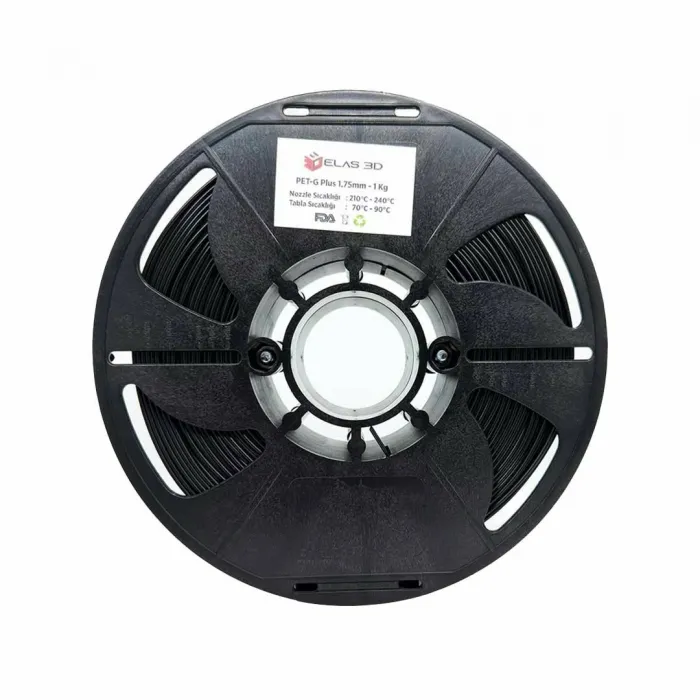Elas Siyah PET-G Plus Filament 1Kg