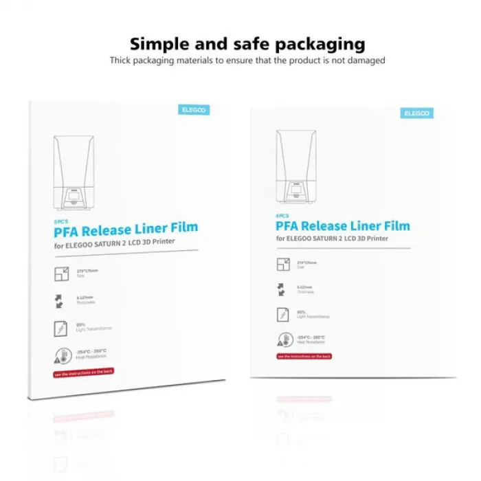 ELEGOO PFA Film 5 Adet - Saturn 2 / Saturn 3 / Saturn 8K
