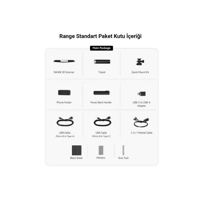 Revopoint RANGE 3D Scanner Standart Paket