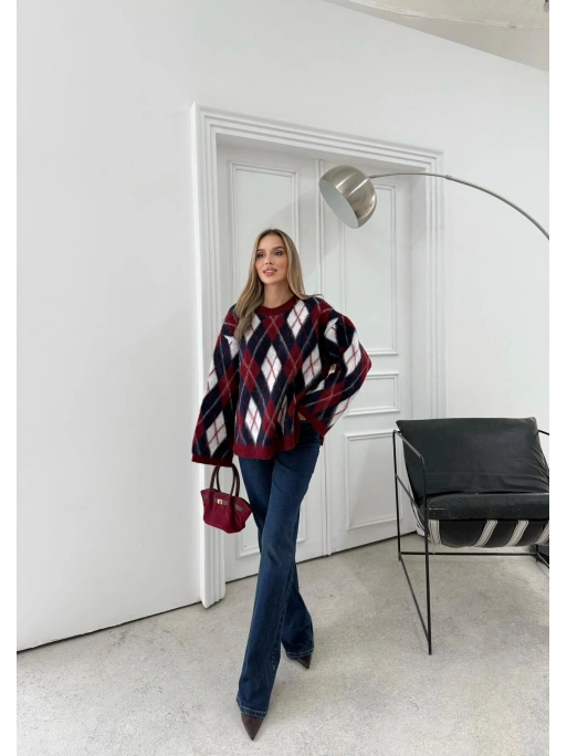 BAKLAVA DESEN KOL VE BEL YIRTMAÇLI TRİKO KAZAK LACİVERT