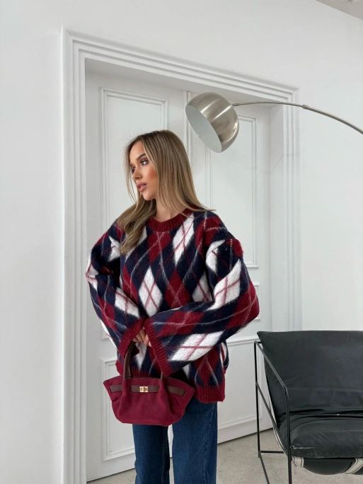 BAKLAVA DESEN KOL VE BEL YIRTMAÇLI TRİKO KAZAK LACİVERT