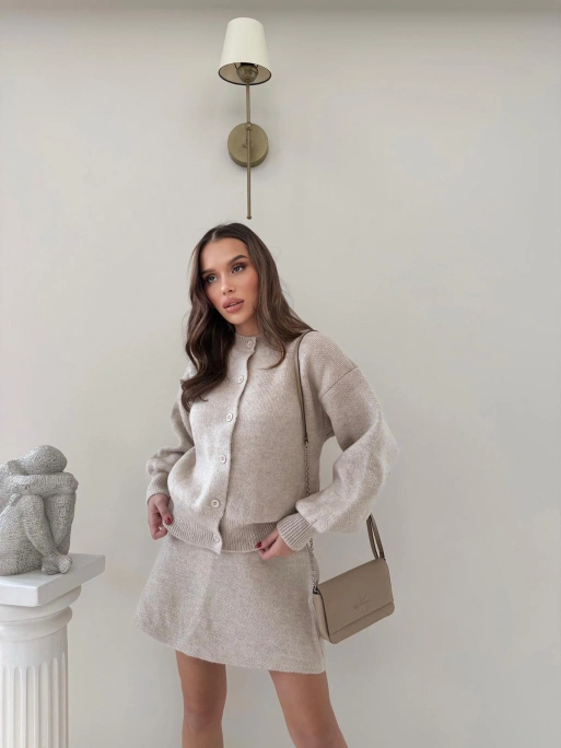 BALON KOL HIRKA VE ETEKLİ TRİKO TAKIM KREM