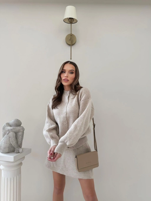 BALON KOL HIRKA VE ETEKLİ TRİKO TAKIM KREM