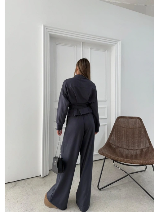 )BEL KEMER DETAY FERMUARLI HIRKA VE PANTOLONLU MODAL İKİLİ TAKIM ANTRASİT