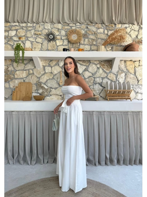 BEL KUŞAKLI İSPANYOL PAÇA PANTOLON BEYAZ
