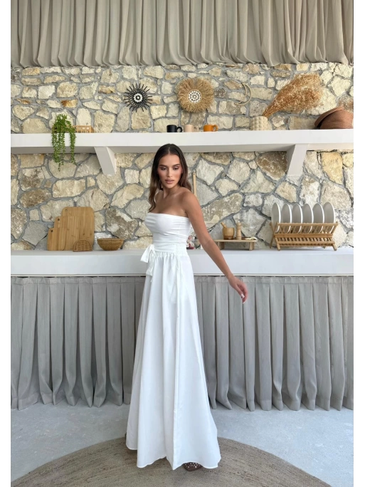 BEL KUŞAKLI İSPANYOL PAÇA PANTOLON BEYAZ