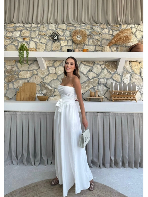 BEL KUŞAKLI İSPANYOL PAÇA PANTOLON BEYAZ