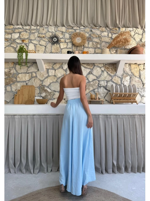 BEL KUŞAKLI İSPANYOL PAÇA PANTOLON MAVİ