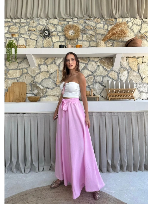 BEL KUŞAKLI İSPANYOL PAÇA PANTOLON PEMBE