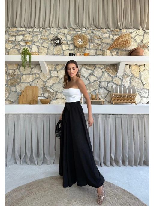 BEL KUŞAKLI İSPANYOL PAÇA PANTOLON SİYAH