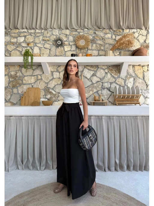 BEL KUŞAKLI İSPANYOL PAÇA PANTOLON SİYAH
