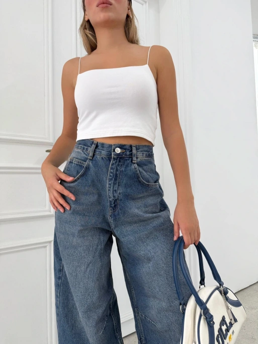BEL TOKA DETAY BOL KESİM GENİŞ PAÇA BAGGY JEAN