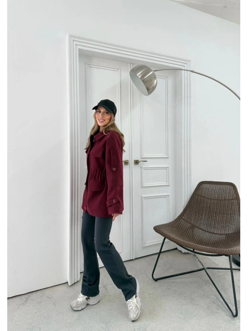 CEPLİ OMUZ APOLET DETAY İÇ ASTARLI KAŞE KABAN BORDO